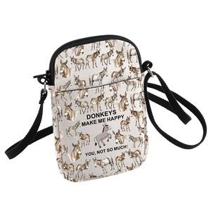 Donkeys Lovers Gift Donkeys Make Me Hay Crossbody Bag Donkey Small Sling c: